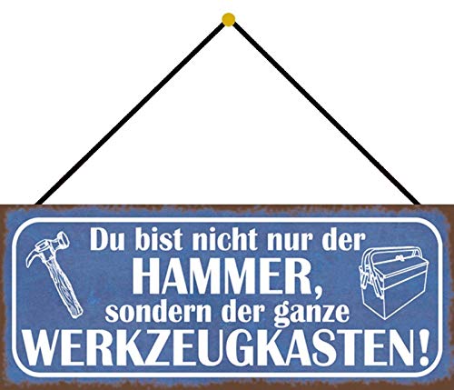 Schatzmix Hammer Metallschild 27x10 cm Wanddeko tin Sign mit Kordel Blechschild, Blech, Mehrfarbig Schatzmix Hammer Metallschild 27x10 cm Wanddeko tin Sign mit Kordel Blechschild, Blech, Mehrfarbig von Schatzmix