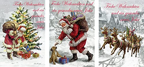 Schaulade 3 Weihnachtsmann Weihnachtskarten mit Umschlag Set. Doppelkarten Klappkarten mit Briefumschlag. Weihnachtspostkarten Nostalgie Weihnachten Karte Postkarte Schaulade 3 Weihnachtsmann Weihnachtskarten mit Umschlag Set. Doppelkarten Klappkarten mit Briefumschlag. Weihnachtspostkarten Nostalgie Weihnachten Karte Postkarte von Schaulade