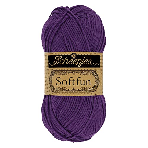 Scheepjes 1592-2 Softfun Baumwolle Garn, 2515 Tief Violett, 10x50g, 10 Count Scheepjes 1592-2 Softfun Baumwolle Garn, 2515 Tief Violett, 10x50g, 10 Count von Scheepjes