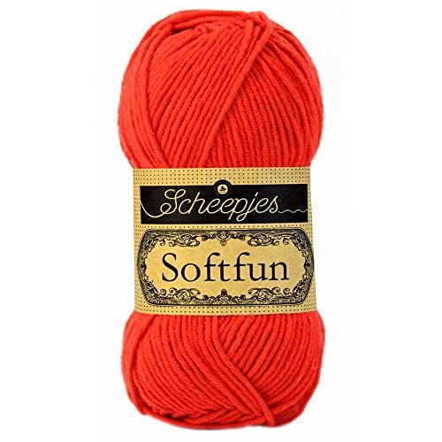 Scheepjes 1592-2410 Softfun Baumwolle Garn, 2410 Candy Apple, 1x50g von Scheepjes