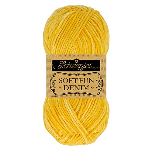 Scheepjes 1672-520 Softfun Denim Baumwolle Garn, 520, 1x50g von Scheepjes