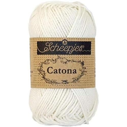 Scheepjes 1677-105 Catona Baumwolle Garn, 105 Bridal White, 1x25g von Scheepjes