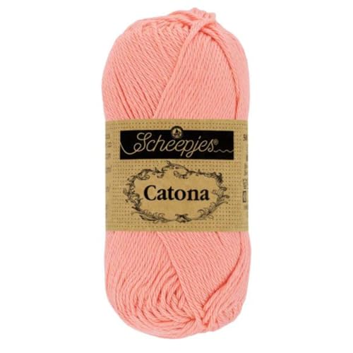 Scheepjes 1678-264 Catona Baumwolle Garn, 264 Light Coral, 1x50g von Scheepjes