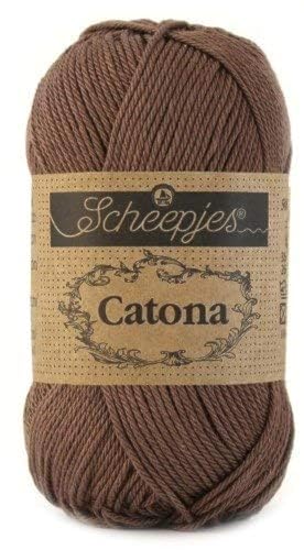 Scheepjes 1678-507 Catona Baumwolle Garn, 507 Chocolate, 1x50g von Scheepjes
