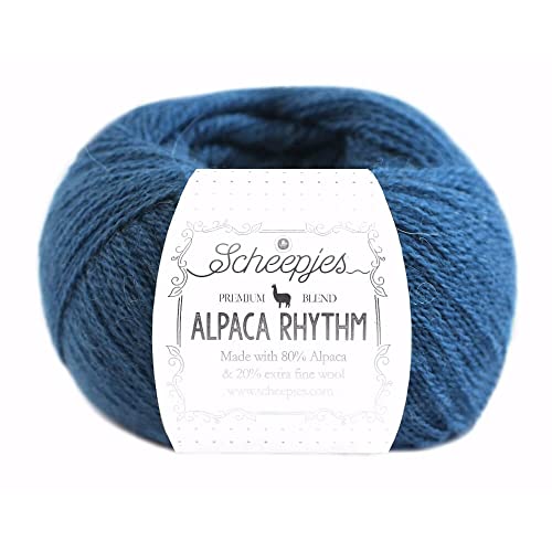 Scheepjes Alpaca Rhythm Garn 25g 657 Charleston Hochwertiges Strick- und Häkelgarn in Blau von Scheepjes