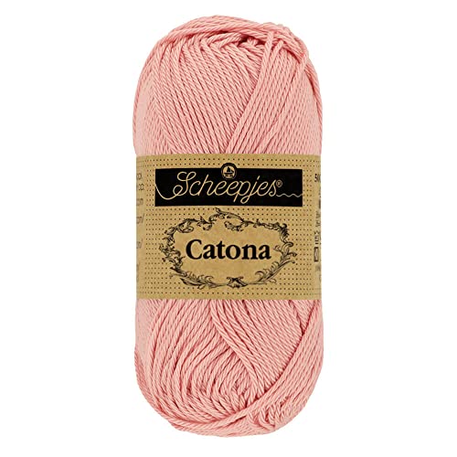Scheepjes Catona Baumwollgarn 50 g – Farbe 408 Old Rose, 1 Garnknäuel von Scheepjes