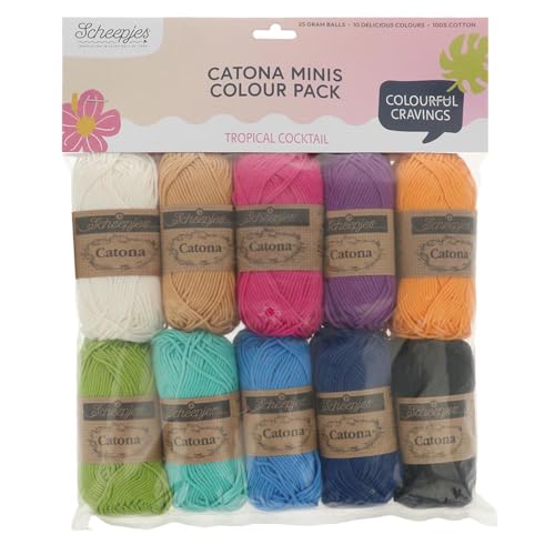 Scheepjes Catona Colour Pack 10 x 25 g - Tropical Cocktail Garn Scheepjes Catona Colour Pack 10 x 25 g - Tropical Cocktail Garn von Scheepjes