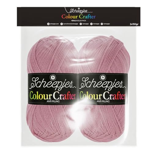 Scheepjes Colour Crafter Solid Pack 2x150g – rosa Farbpackung für Häkeln und Stricken von Scheepjes