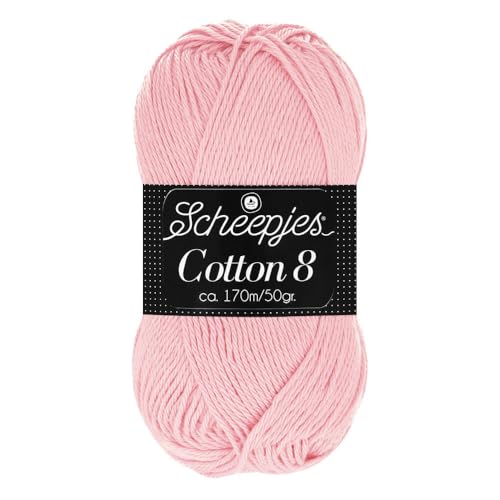 Scheepjes Cotton 8 Baumwollgarn apricot | Häkelwolle reine Baumwolle zum Stricken und Häkeln | 100% Baumwolle | 50g ~170m für Nadelstärke 3 mm (649) von Scheepjes