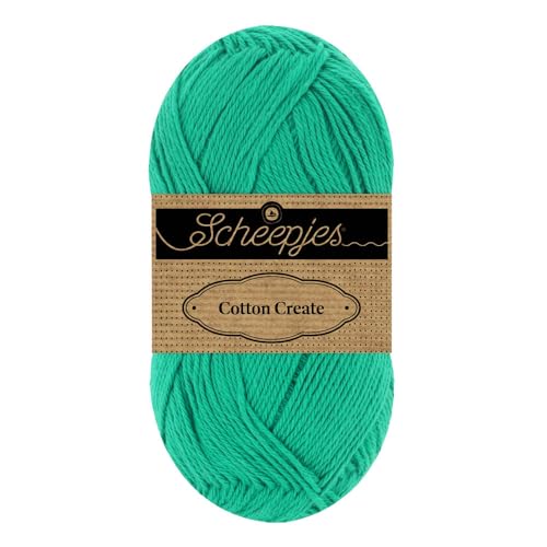 Scheepjes Cotton Create 1x50g - 723 Progress, Grünes Baumwollgarn für Häkel- und Strickprojekte von Scheepjes