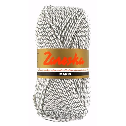 Scheepjes Maris 1x50g - 9978 Weiß, Grau, Beige Hochwertige Sockenwolle von Scheepjes