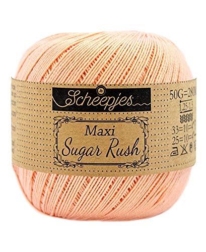 Scheepjes Maxi Sugar Rush Baumwollgarn, 523 Pale Peach, 1 x 50 g von Scheepjes