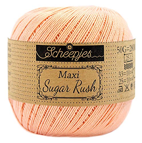 Scheepjes Maxi Sugar Rush Baumwollgarn, 523 Pale Peach, 1 x 50 g von Scheepjes
