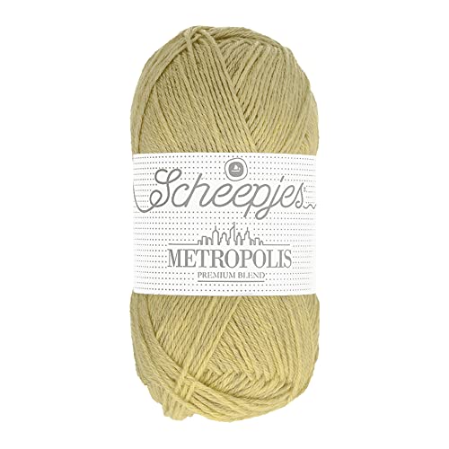 Scheepjes Metropolis 1x50g - 039 Delhi, hochwertiges Woll- und Nylon-Garn in Gelb und Ecru von Scheepjes