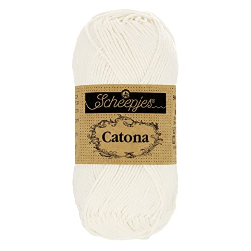 Scheepjes 1699-105 Catona Baumwolle Garn, 105 Bridal White, 1x100g von Scheepjes