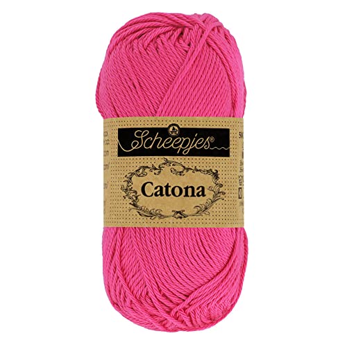 Scheepjes 1677-2 Catona Baumwolle Garn, 114 Shocking Pink, 20x25g, 20 Count von Scheepjes