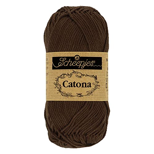 Scheepjes - Scheepjes 162 Schwarz Kaffee Catona Garn - 1x50g von Scheepjes