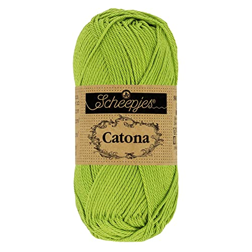 Scheepjes 1704-2 Catona Baumwolle Garn, 205 Kiwi, 10x10g, 10 Count von Scheepjes