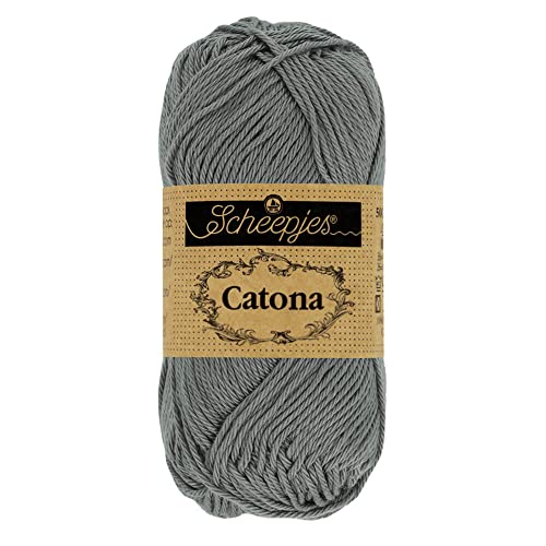 Scheepjes - Scheepjes 242 Metall Grau Catona Garn - 10x50g von Scheepjes