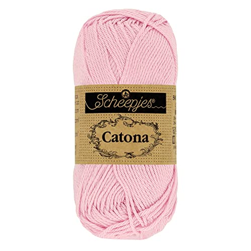 Scheepjes 1678-2 Catona Baumwolle Garn, 246 Icy Pink, 10x50g, 10 Count von Scheepjes