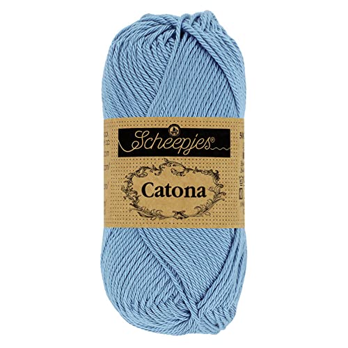 Scheepjes 1704-2 Catona Baumwolle Garn, 247 Bluebird, 10x10g, 10 Count von Scheepjes