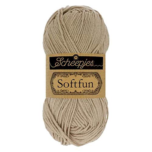 Scheepjes 1592-2533 Softfun Baumwolle Garn, 2533 Wheat, 1x50g von Scheepjes