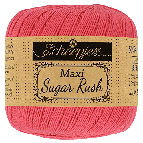 Scheepjes 1694-2 Maxi Sugar Rush Baumwolle Garn, 100% merzerisierte, 256 Cornelia Rose, 10x50g, 10 Count Scheepjes 1694-2 Maxi Sugar Rush Baumwolle Garn, 100% merzerisierte, 256 Cornelia Rose, 10x50g, 10 Count von Scheepjes