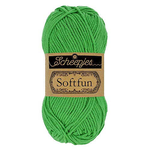 Scheepjes 1592-2605 Softfun Baumwolle Garn, 2605 Emerald, 1x50g von Scheepjes