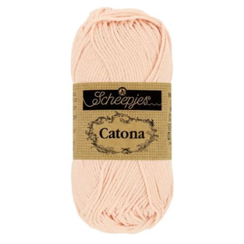 Scheepjes 1678-263 Catona Baumwolle Garn, 263 Petal Peach, 1x50g von Scheepjes