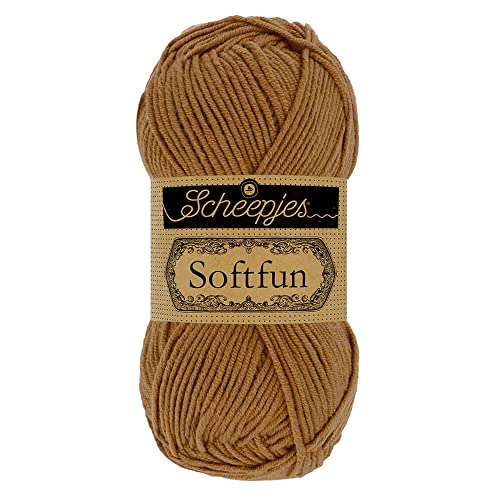 Scheepjes 1592-2633 Softfun Baumwolle Garn, 2633 Tawny, 1x50g von Scheepjes