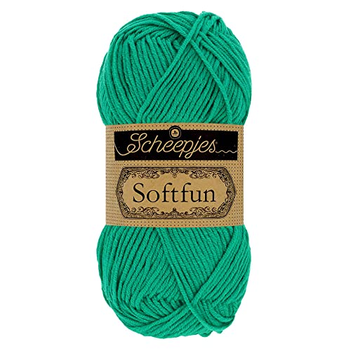 Scheepjes 1592-2 Softfun Baumwolle Garn, 2648 Jade, 10x50g, 10 Count Scheepjes 1592-2 Softfun Baumwolle Garn, 2648 Jade, 10x50g, 10 Count von Scheepjes