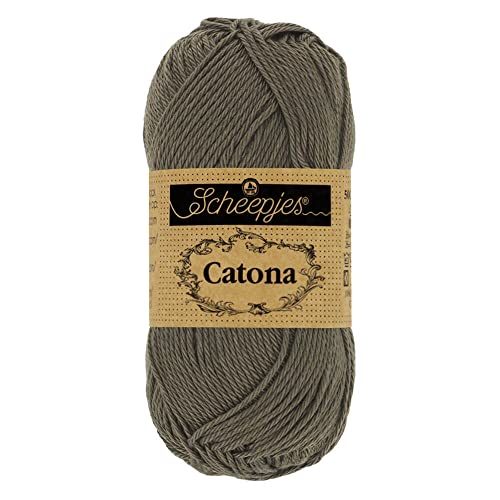 Scheepjes 1704-2 Catona Baumwolle Garn, 387 Dark Olive, 10x10g, 10 Count von Scheepjes