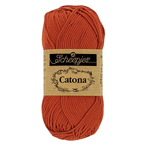 Scheepjes 1677-2 Catona Baumwolle Garn, 388 Rust, 20x25g, 20 Count von Scheepjes