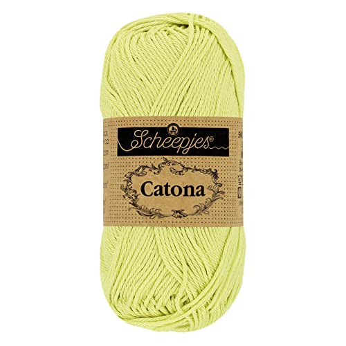 Scheepjes 1704-2 Catona Baumwolle Garn, 392 Lime Juice, 10x10g, 10 Count von Scheepjes