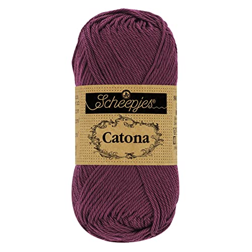 Scheepjes 1677-2 Catona Baumwolle Garn, 394 Shadow Purple, 20x25g, 20 Count von Scheepjes