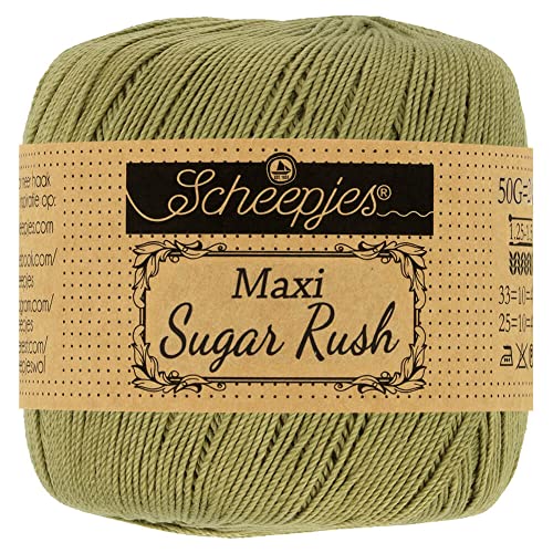 Scheepjes 1694-2 Maxi Sugar Rush Baumwolle Garn, 100% merzerisierte, 395 Willow, 10x50g, 10 Count von Scheepjes