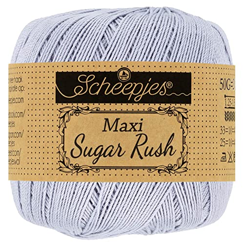 Scheepjes 1694-399 Maxi Sugar Rush Baumwolle Garn, 399 Lilac Mist, 1x50g von Scheepjes