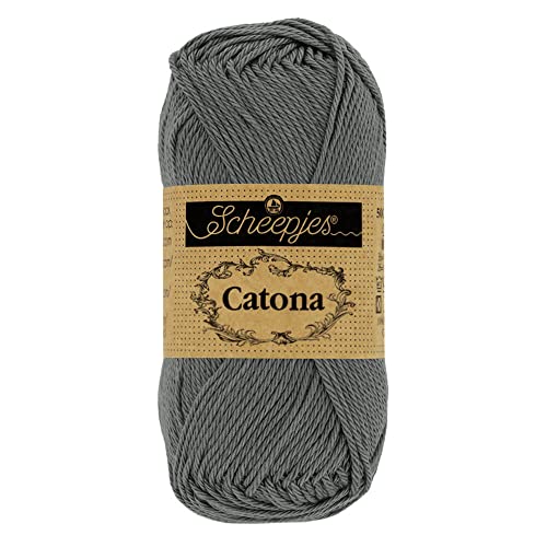 Scheepjes 1677-2 Catona Baumwolle Garn, 501 Anthracite, 20x25g, 20 Count von Scheepjes