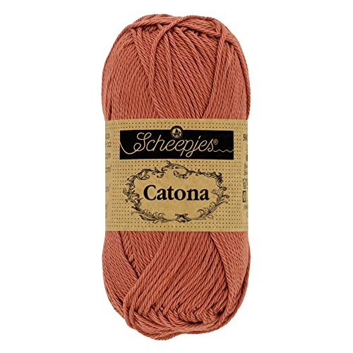 Scheepjes 1677-2 Catona Baumwolle Garn, 504 Brick Red, 20x25g, 20 Count von Scheepjes