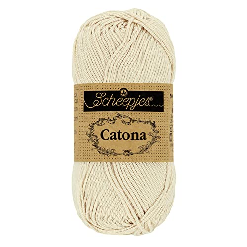 Scheepjes 1678-2 Catona Baumwolle Garn, 505 Linen, 10x50g, 10 Count von Scheepjes