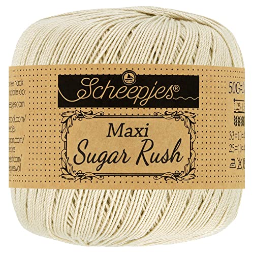 Scheepjes 1694-2 Maxi Sugar Rush Baumwolle Garn, 100% merzerisierte, 505 Linen, 10x50g, 10 Count von Scheepjes
