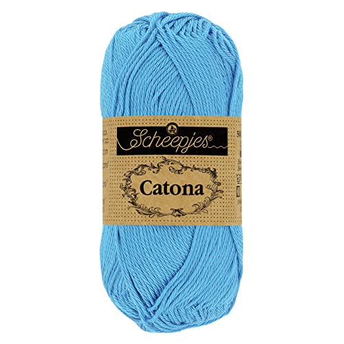 Scheepjes 1678-2 Catona Baumwolle Garn, 511 Cornflower, 10x50g, 10 Count von Scheepjes