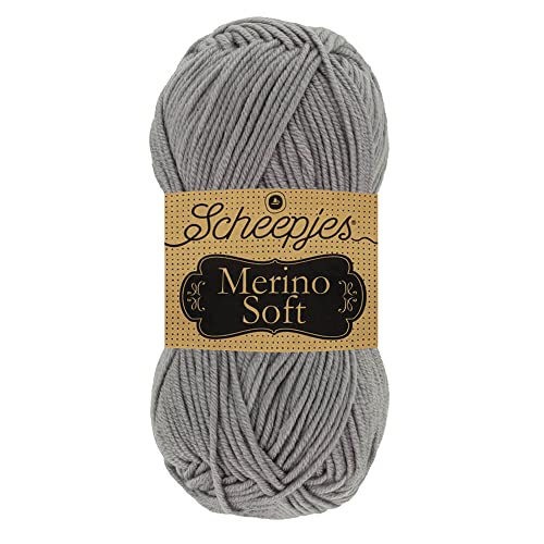 Scheepjes 1679-2 Merino Soft Baumwolle Garn, 50% Superwash-Merinowolle Mikrofaser 25% Acryl, 604 Lowry, 10x50g, 10 Count von Scheepjes