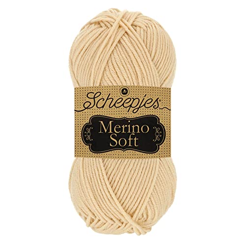 Scheepjes 1679-2 Merino Soft Baumwolle Garn, 50% Superwash-Merinowolle Mikrofaser 25% Acryl, 606 Da Vinci, 10x50g, 10 Count von Scheepjes