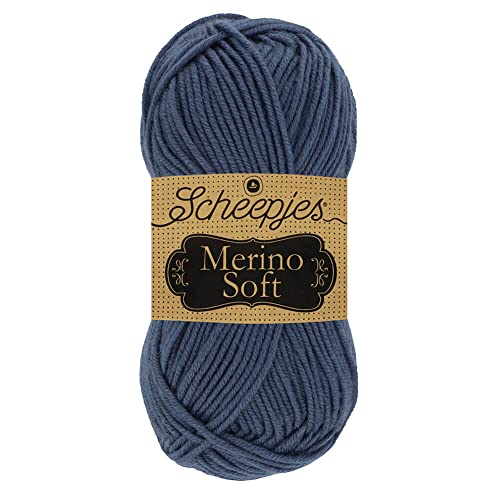 Scheepjes 1679-2 Merino Soft Baumwolle Garn, 50% Superwash-Merinowolle Mikrofaser 25% Acryl, 612 Vermeer, 10x50g, 10 Count von Scheepjes