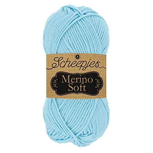 Scheepjes 1679-2 Merino Soft Baumwolle Garn, 50% Superwash-Merinowolle Mikrofaser 25% Acryl, 614 Magritte, 10x50g, 10 Count von Scheepjes