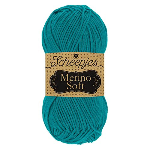 Scheepjes 1679-2 Merino Soft Baumwolle Garn, 50% Superwash-Merinowolle Mikrofaser 25% Acryl, 617 Cézanne, 10x50g, 10 Count von Scheepjes
