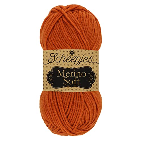 Scheepjes 1679-2 Merino Soft Baumwolle Garn, 50% Superwash-Merinowolle Mikrofaser 25% Acryl, 619 Gauguin, 10x50g, 10 Count von Scheepjes