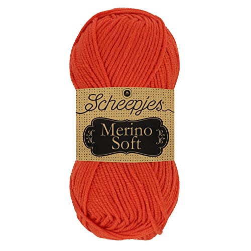 Scheepjes 1679-2 Merino Soft Baumwolle Garn, 50% Superwash-Merinowolle Mikrofaser 25% Acryl, 620 Munch, 10x50g, 10 Count von Scheepjes