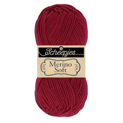 Scheepjes 1679-623 Merino Soft Baumwolle Garn, 50% Superwash-Merinowolle Mikrofaser 25% Acryl-Mischgewebe, 623 Rothko, 1x50g von Scheepjes